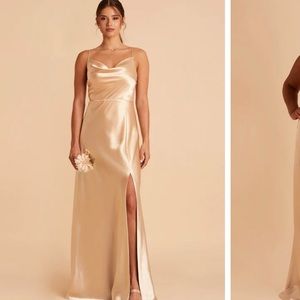 Gold Satin Lisa Long Dress Birdy Grey Bridesmaid Dress BRAND NEW
